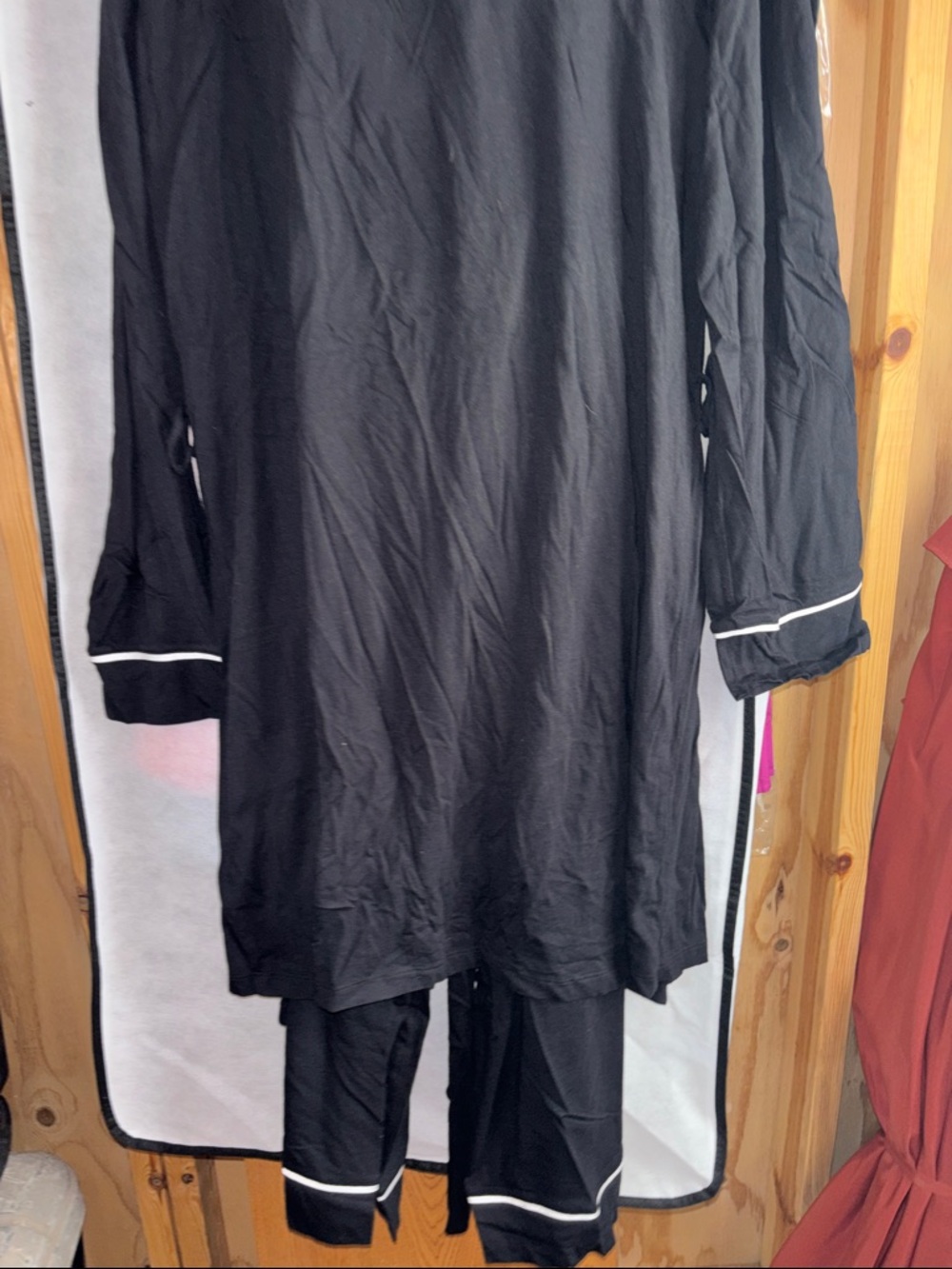 Cosabella Black Pajama Set with White Piping - Picture 5 of 8
